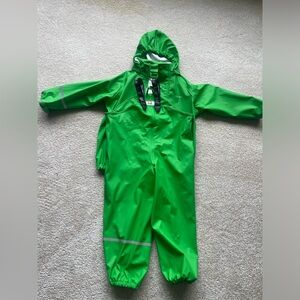 CeLaVi  size 110/5 years green rain jacket and pants.